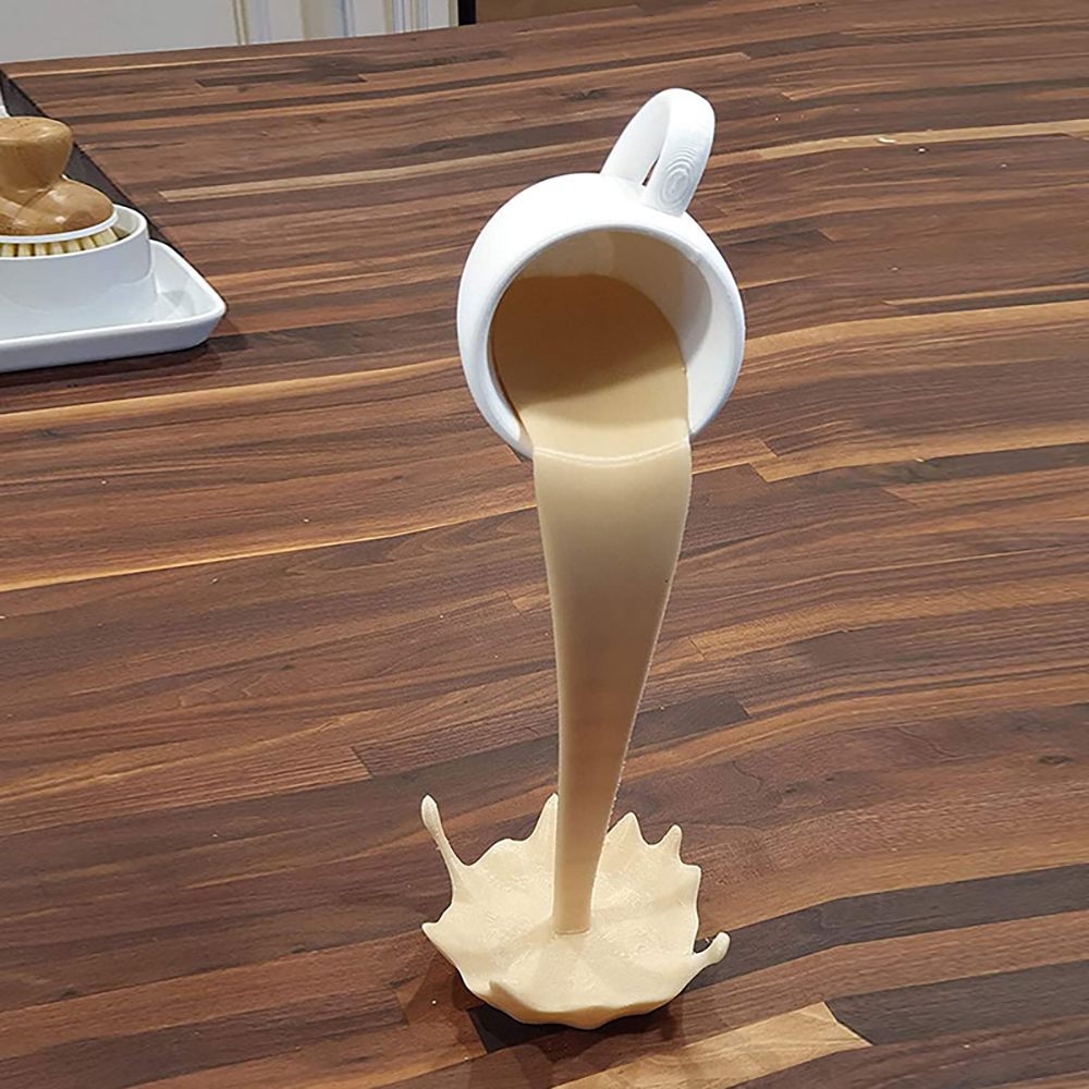 Coffee Cup 3D Floating Spilling Frozen In The Air Cafe Decor Gift