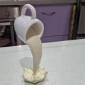 3D Coffee Cup Floating Spilling Frozen In The Air