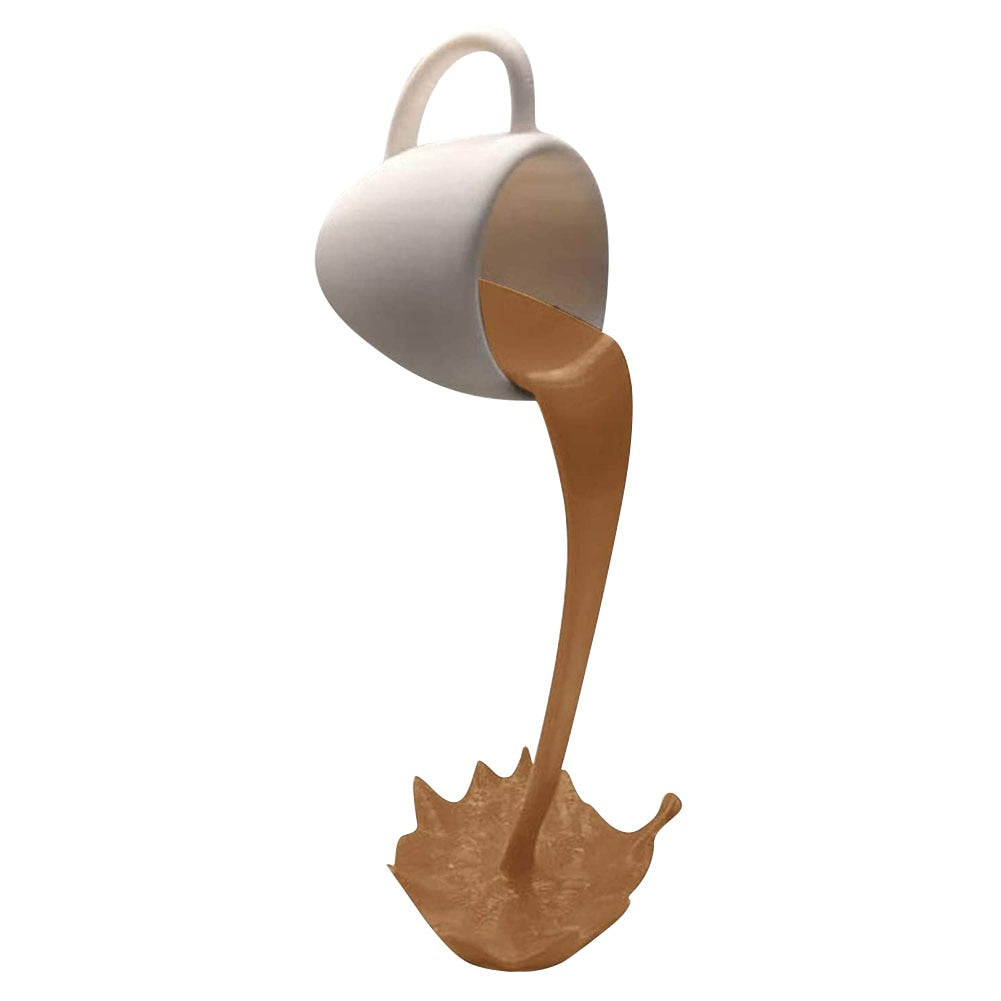 Coffee Cup 3D Floating Spilling Frozen In The Air Cafe Decor Gift
