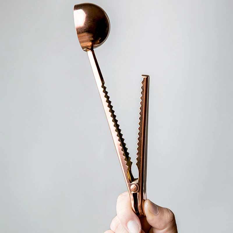 Fresh Coffee / Tea Container Seal Clip With Tongs & Measuring Scoop Kitchen Tool