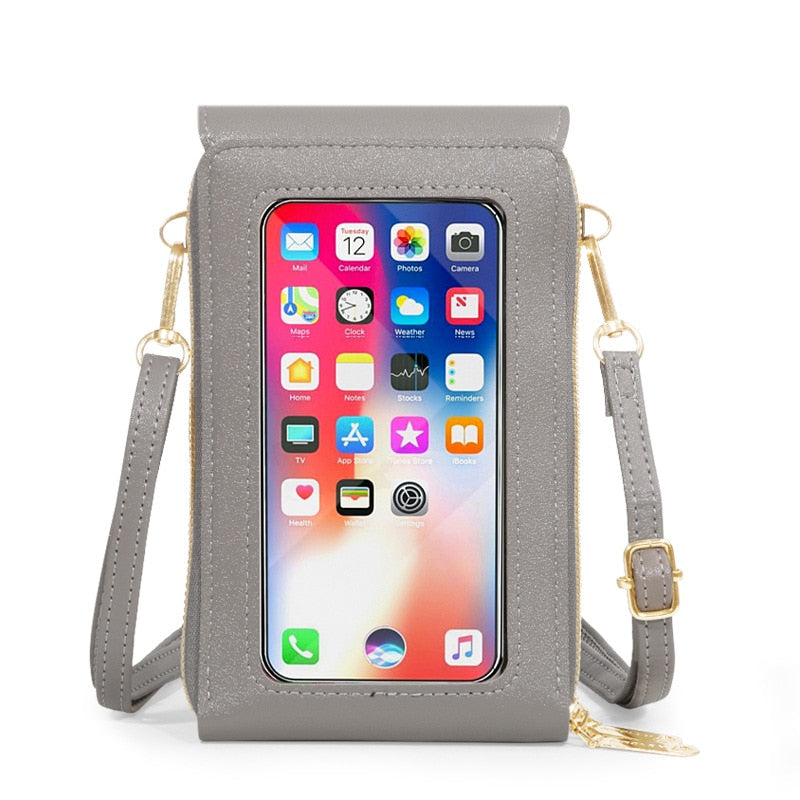 Crossbody Phone Bag Purse With Clear Touchscreen