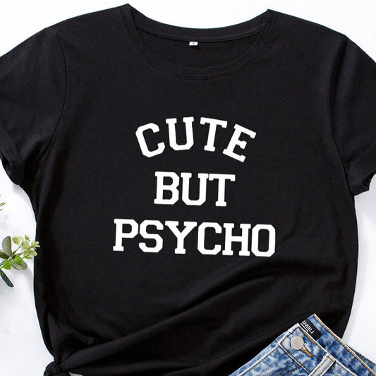 Cute But Psycho - Funny Women's T-shirt Slogan Top-Keep Melbourne Marvellous Official Store