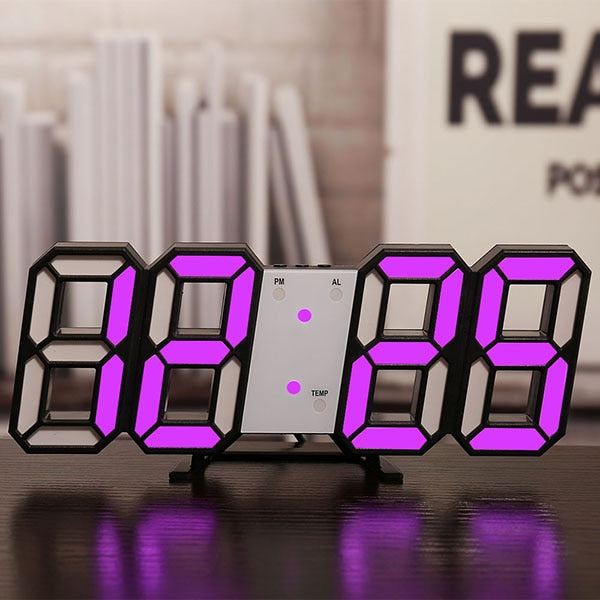 Digital 3D Clock LED Desk Or Wall Mounted