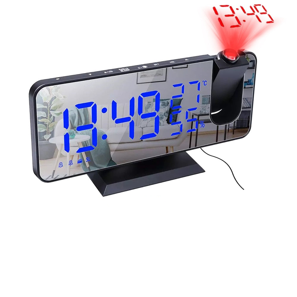Wall Clock Night Projector Phone Charger Displays Digital Time On Ceilings