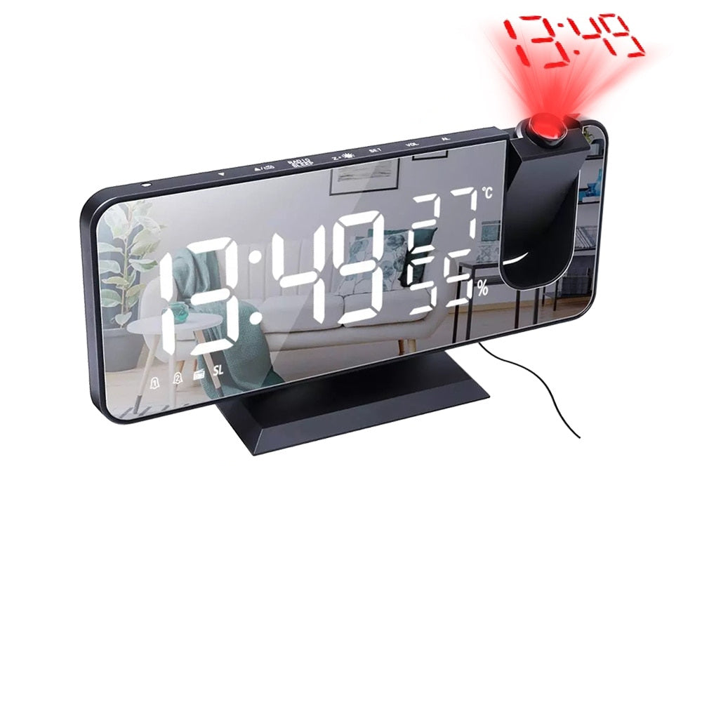 Wall Clock Night Projector Phone Charger Displays Digital Time On Ceilings
