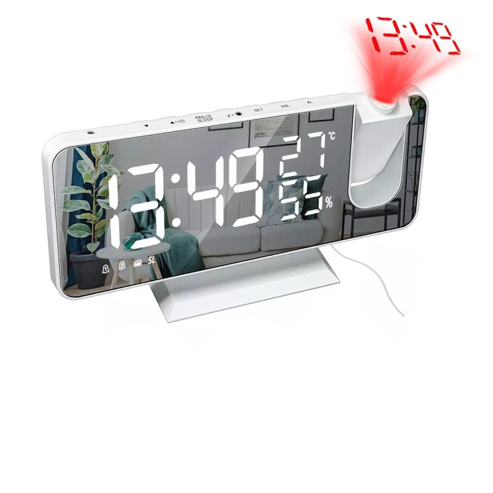 Wall Clock Night Projector Phone Charger Displays Digital Time On Ceilings