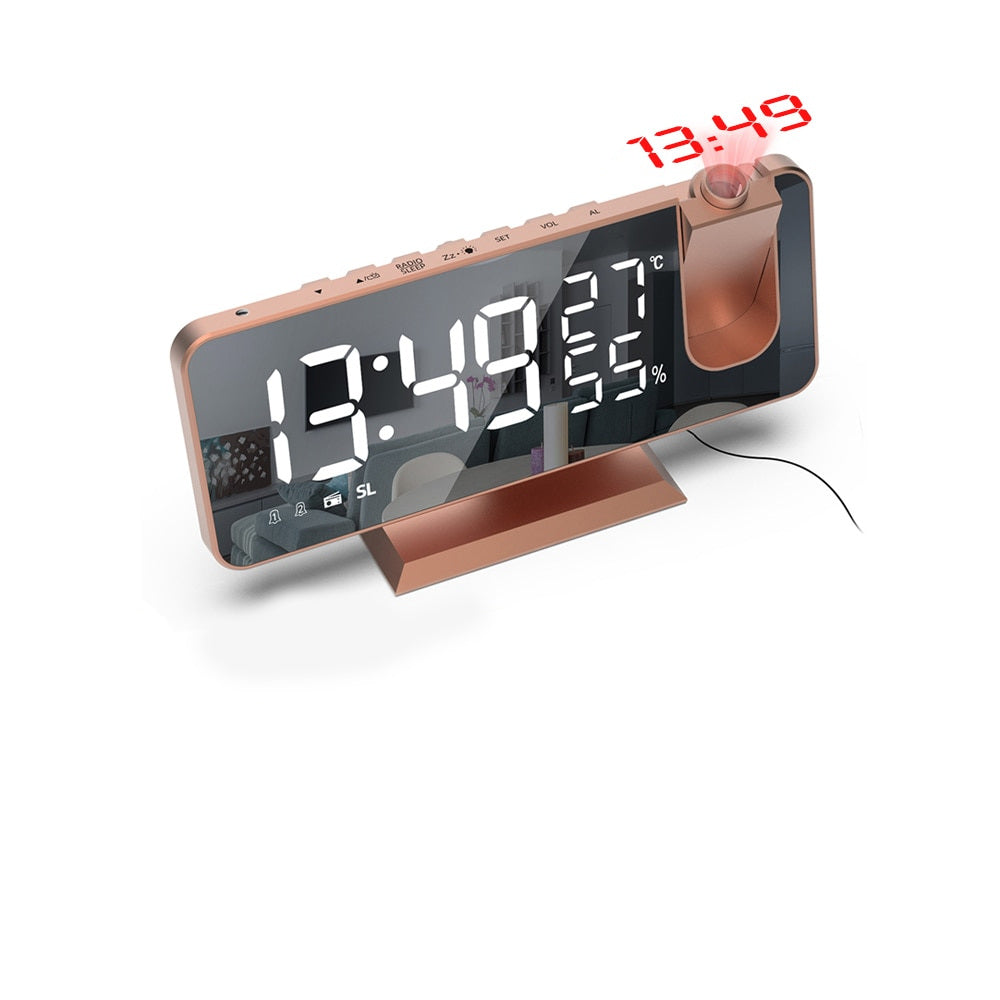 Wall Clock Night Projector Phone Charger Displays Digital Time On Ceilings