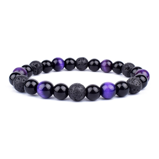 Energy Bracelet Tiger's Eye, Black Obsidian, Hematite