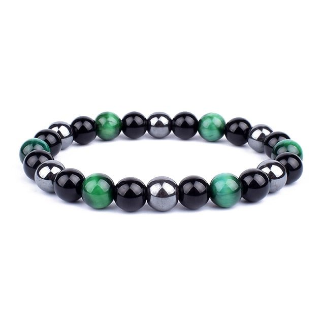 Energy Bracelet Tiger's Eye, Black Obsidian, Hematite