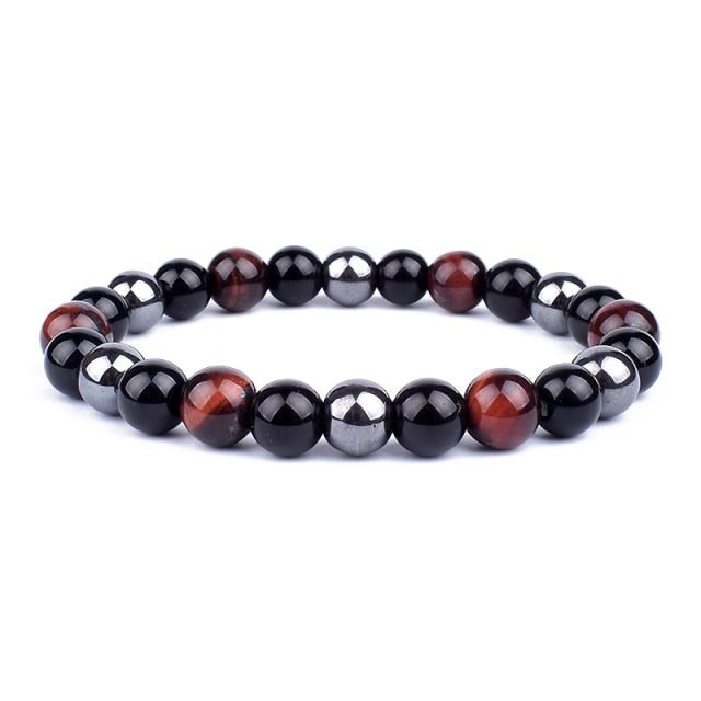 Energy Bracelet Tiger's Eye, Black Obsidian, Hematite