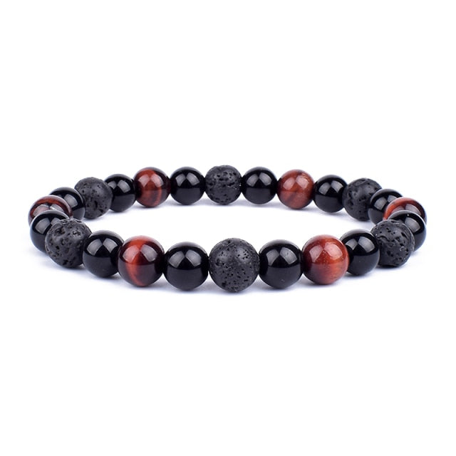 Energy Bracelet Tiger's Eye, Black Obsidian, Hematite