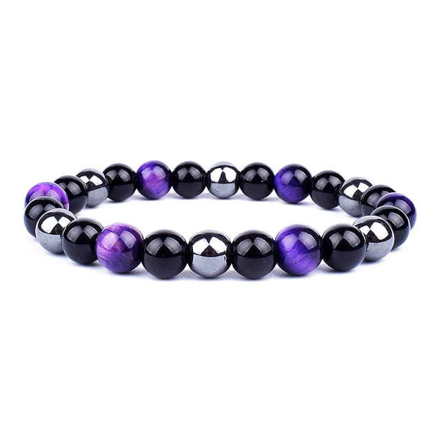 Energy Bracelet Tiger's Eye, Black Obsidian, Hematite