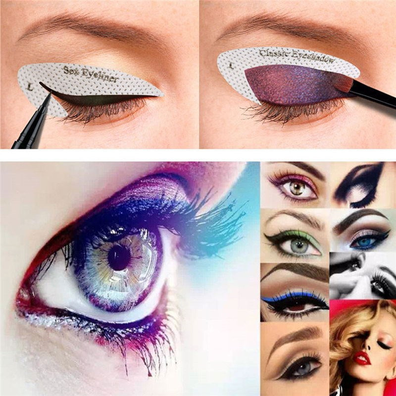 Cat Eye Template Eyebrow Makeup Stencils Eyeliner Stickers Guides