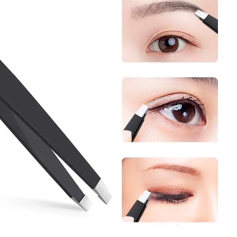 5pcs Eyebrows Tweezers with Nose Hair Scissors Makeup Beauty Set