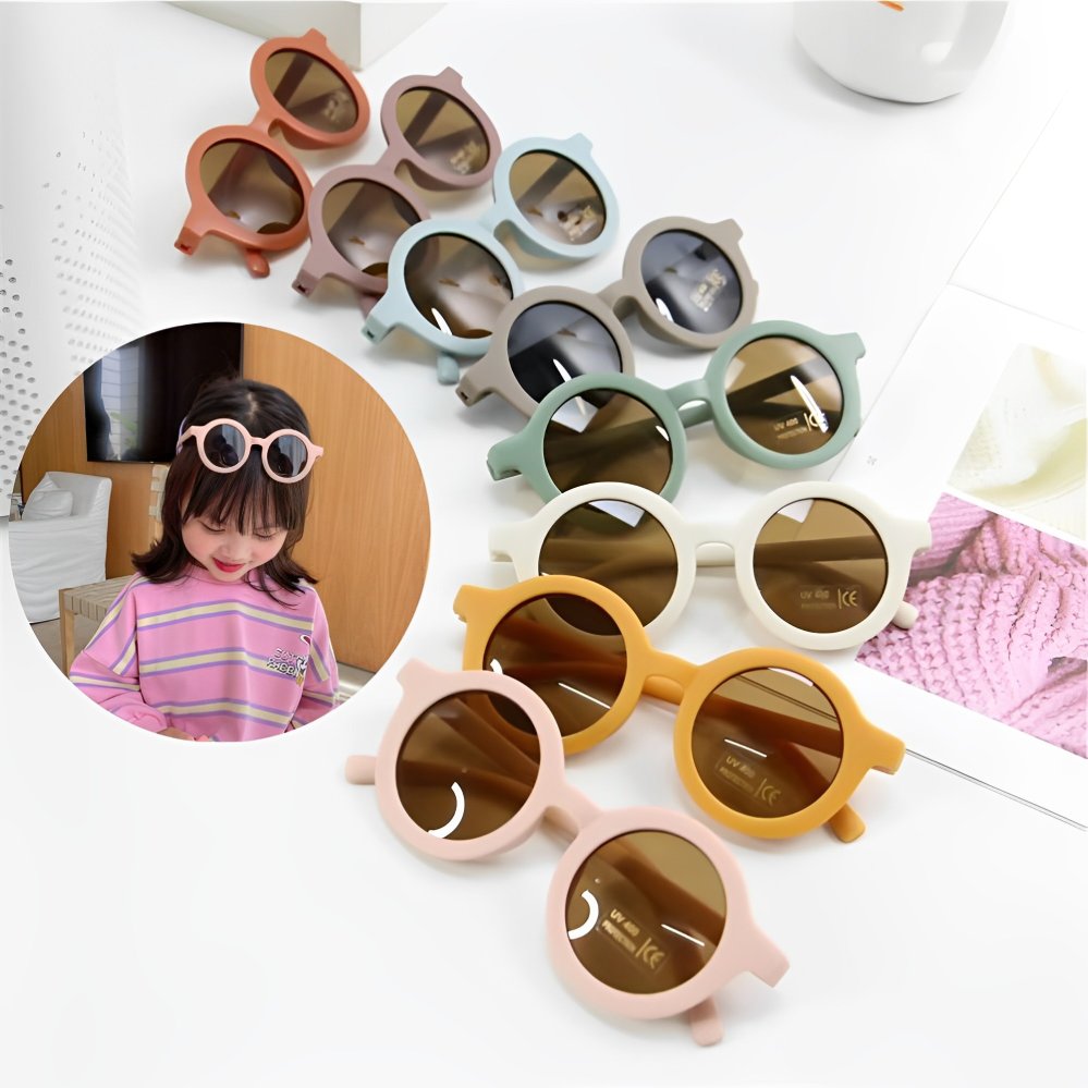 Children's Round Shatter Proof Safe Sunglasses Kids UV400 Sun Protection