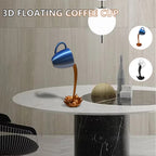 Coffee Cup 3D Floating Spilling Frozen In The Air Cafe Decor Gift