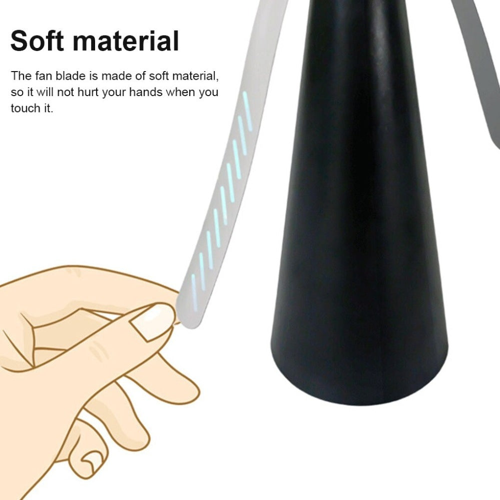Fly Bugs Fan Protect Food Safe Spinning Swatter Soft Blades Portable Picnic Tool
