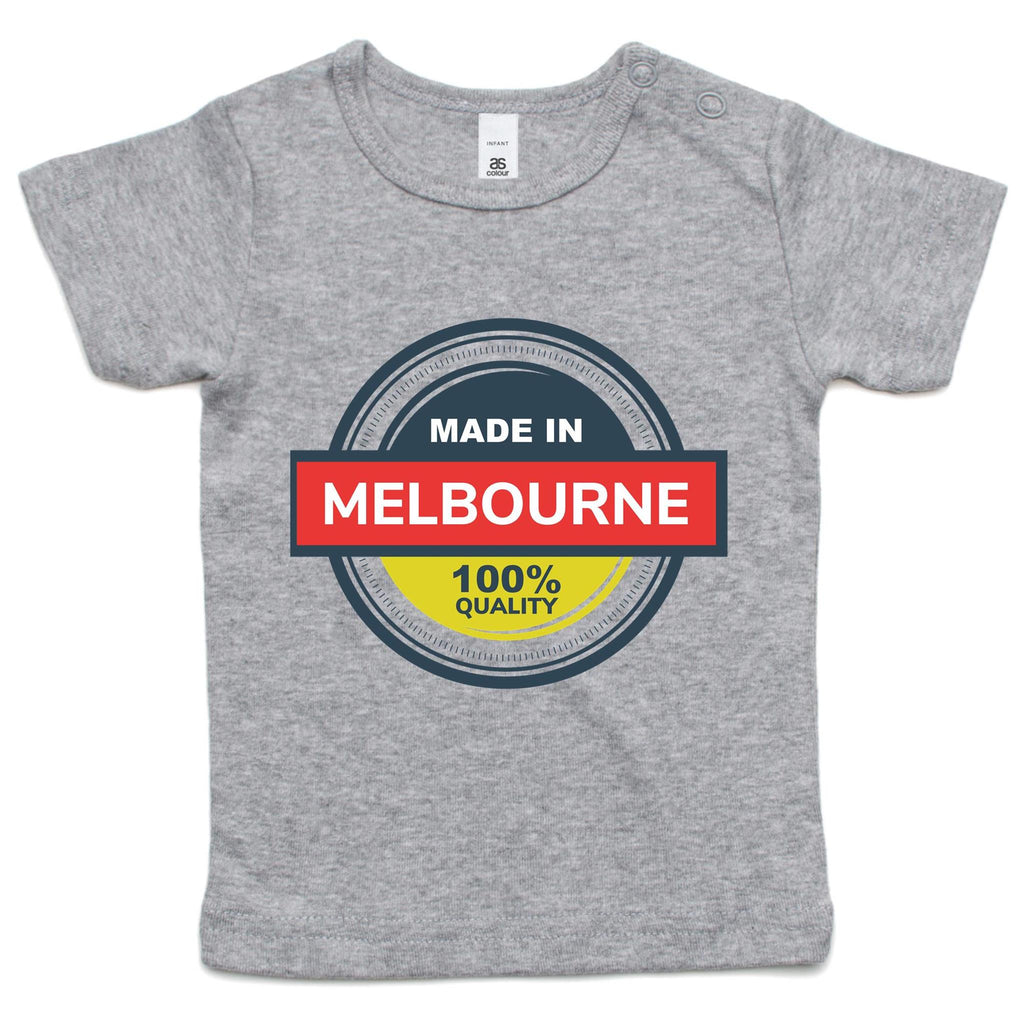 Funny Baby Toddler T-shirt Born "Made in Melbourne"