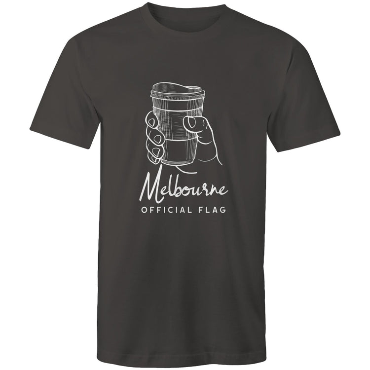 Funny "Melbourne Official Flag" Takeaway Coffee Men's T-Shirt Top Cafe Barista-Keep Melbourne Marvellous Official Store