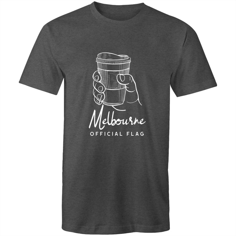 Funny "Melbourne Official Flag" Takeaway Coffee Men's T-Shirt Top Cafe Barista-Keep Melbourne Marvellous Official Store