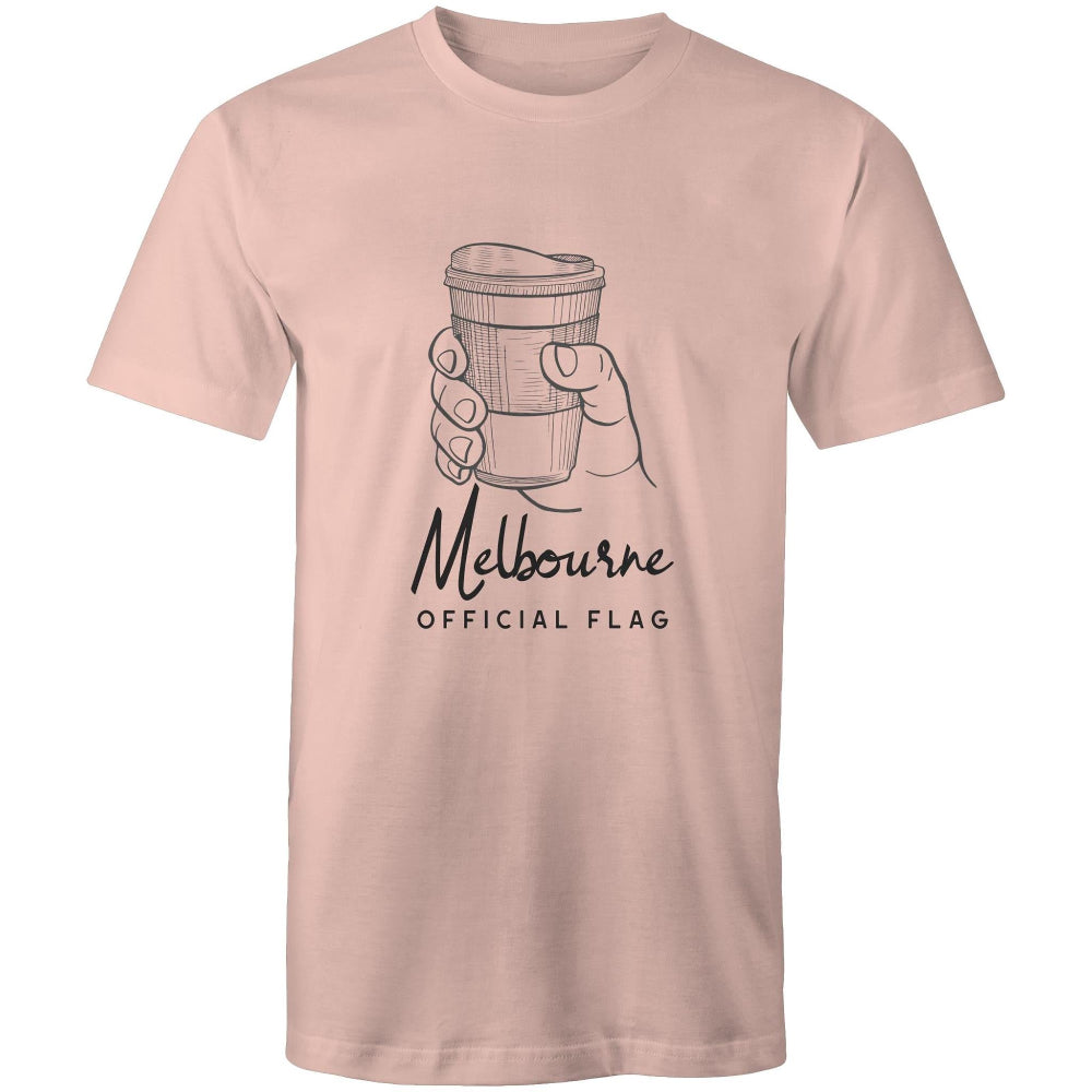 Funny "Melbourne Official Flag" Takeaway Coffee Men's T-Shirt Top Cafe Barista-Keep Melbourne Marvellous Official Store