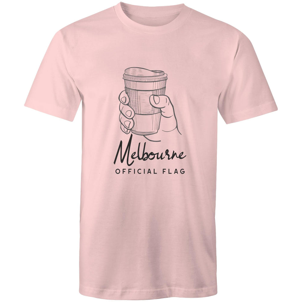 Funny "Melbourne Official Flag" Takeaway Coffee Men's T-Shirt Top Cafe Barista-Keep Melbourne Marvellous Official Store