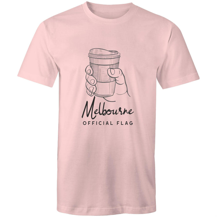 Funny "Melbourne Official Flag" Takeaway Coffee Men's T-Shirt Top Cafe Barista-Keep Melbourne Marvellous Official Store