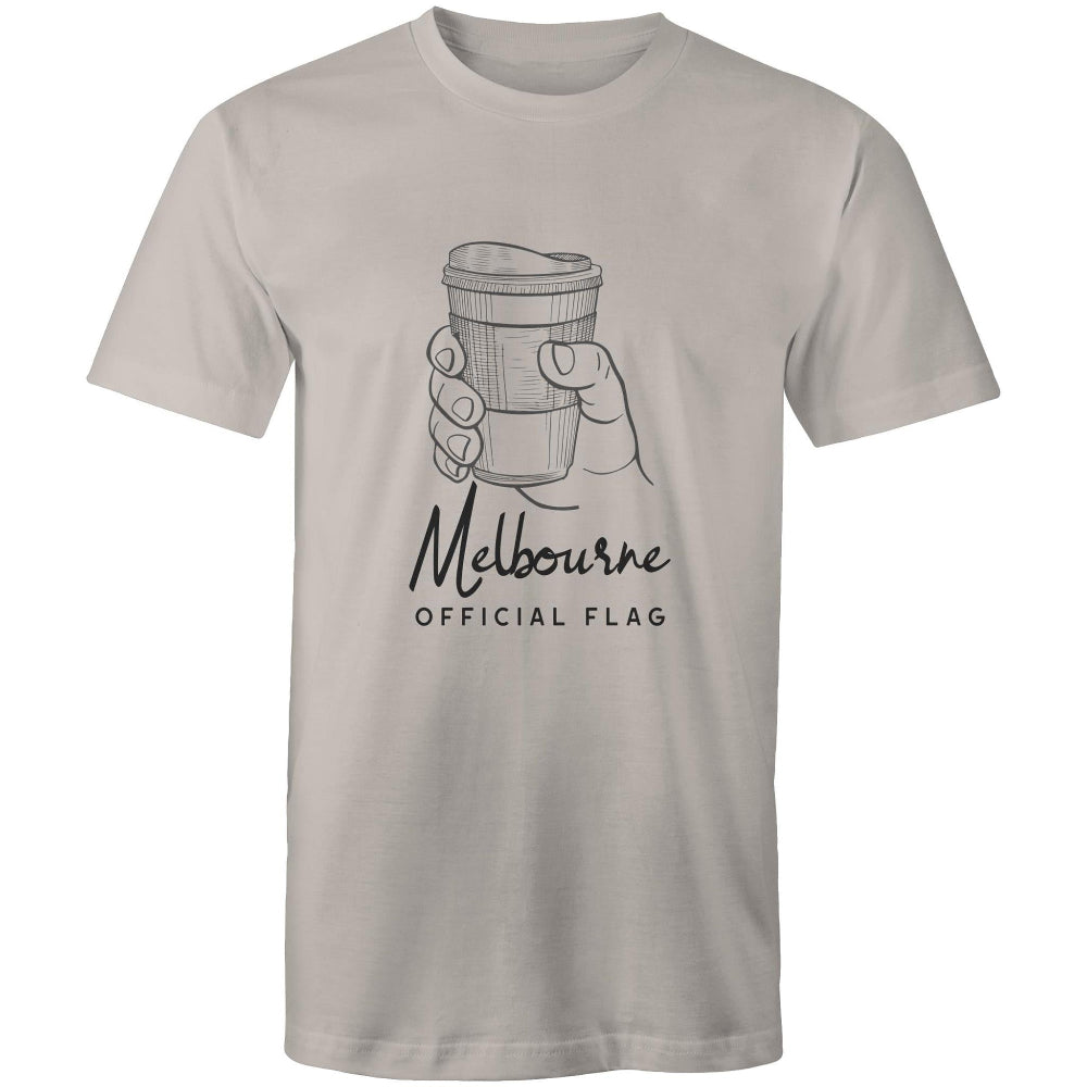 Funny "Melbourne Official Flag" Takeaway Coffee Men's T-Shirt Top Cafe Barista-Keep Melbourne Marvellous Official Store