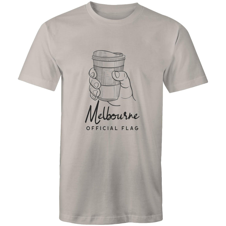 Funny "Melbourne Official Flag" Takeaway Coffee Men's T-Shirt Top Cafe Barista-Keep Melbourne Marvellous Official Store