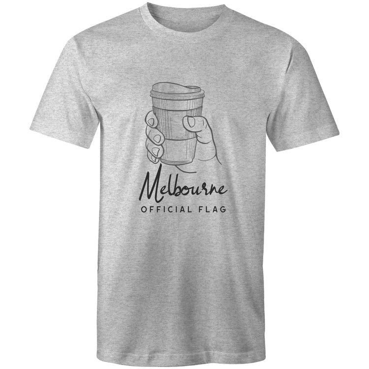 Funny "Melbourne Official Flag" Takeaway Coffee Men's T-Shirt Top Cafe Barista-Keep Melbourne Marvellous Official Store