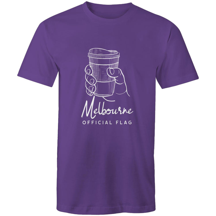 Funny "Melbourne Official Flag" Takeaway Coffee Men's T-Shirt Top Cafe Barista-Keep Melbourne Marvellous Official Store