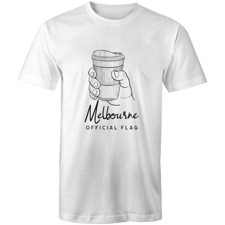 Funny "Melbourne Official Flag" Takeaway Coffee Men's T-Shirt Top Cafe Barista-Keep Melbourne Marvellous Official Store