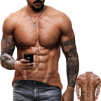 Instant Muscles T-shirt 3D Ripped Abs Funny Party Bodybuilder Fancy Dress Costume Plus Sizes