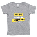 Funny "It's Us Against Teenagers" Gen Z Toddler T-shirt