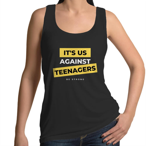 "Us Against Teenagers" Women's Funny Tank Top Singlet