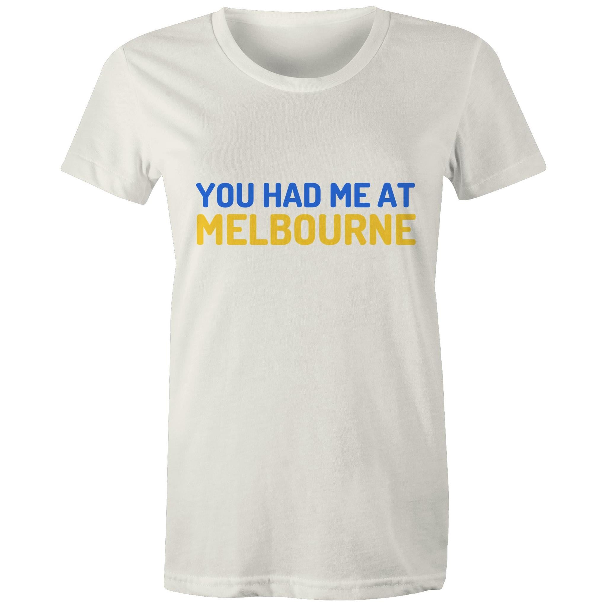 Funny "You Had Me At Melbourne" Women's T-shirt Famous Jerry Maguire Movie Quote