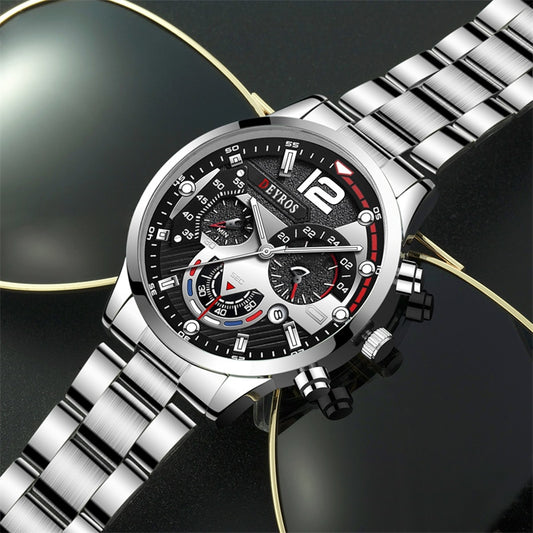 Luxury Fashion Luminous Watch Stainless Steel Band or Leather Strap