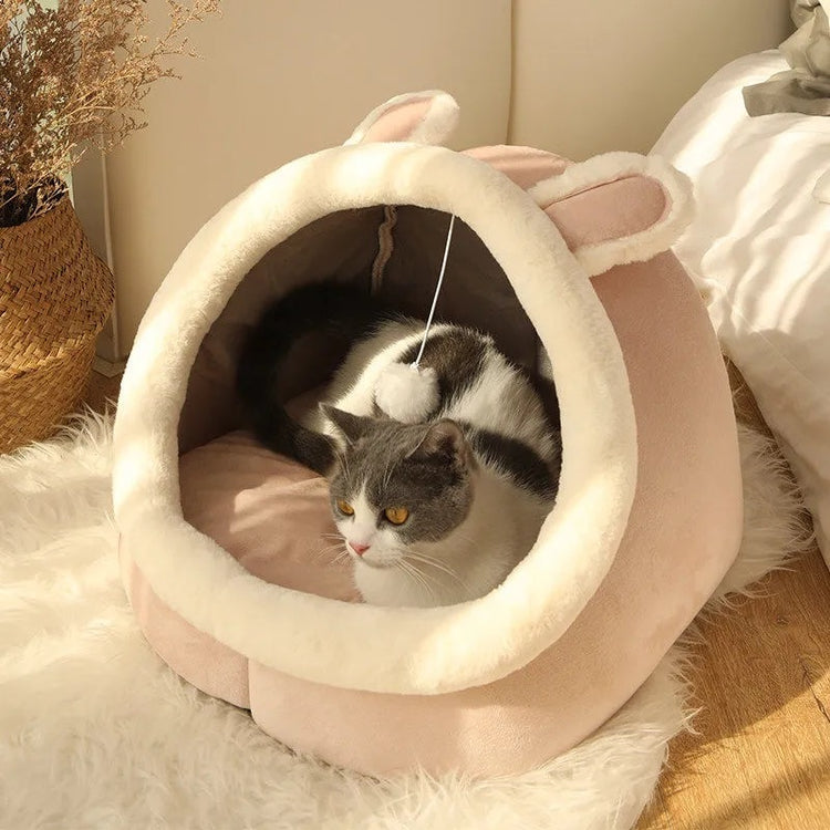 Cat Calming Cave Bed For Cats & Small Dogs