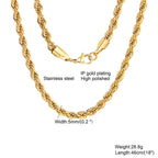 Chain Necklace Classic Stainless Steel Gold Silver 2mm to 5mm
