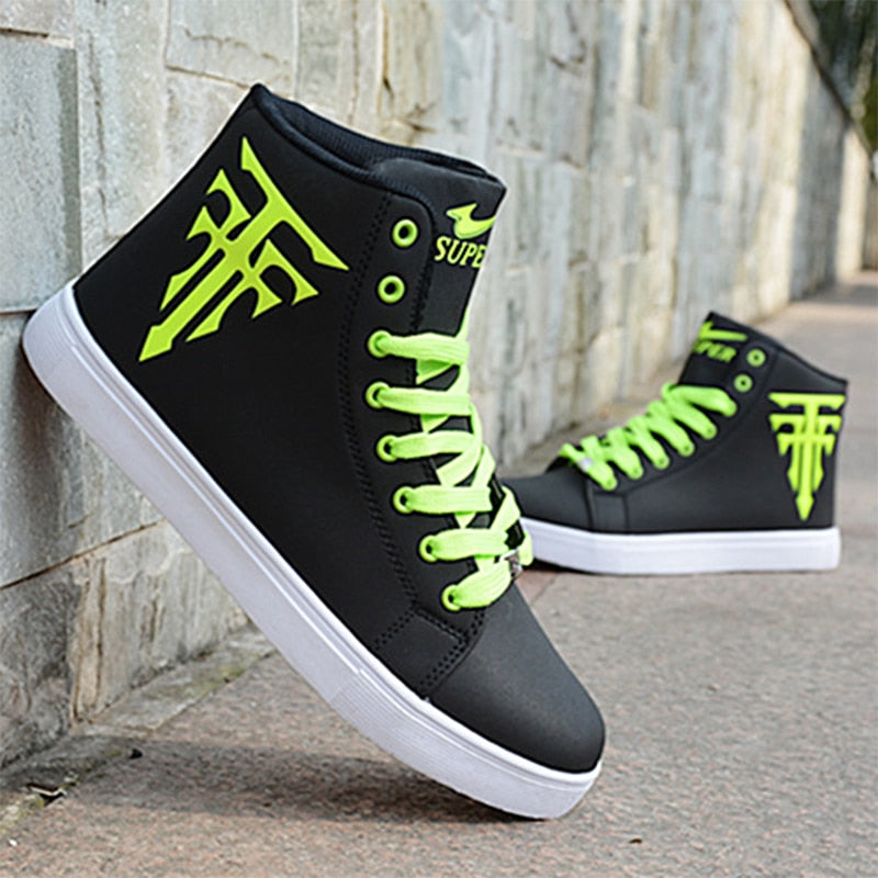 Green high clearance top sneakers