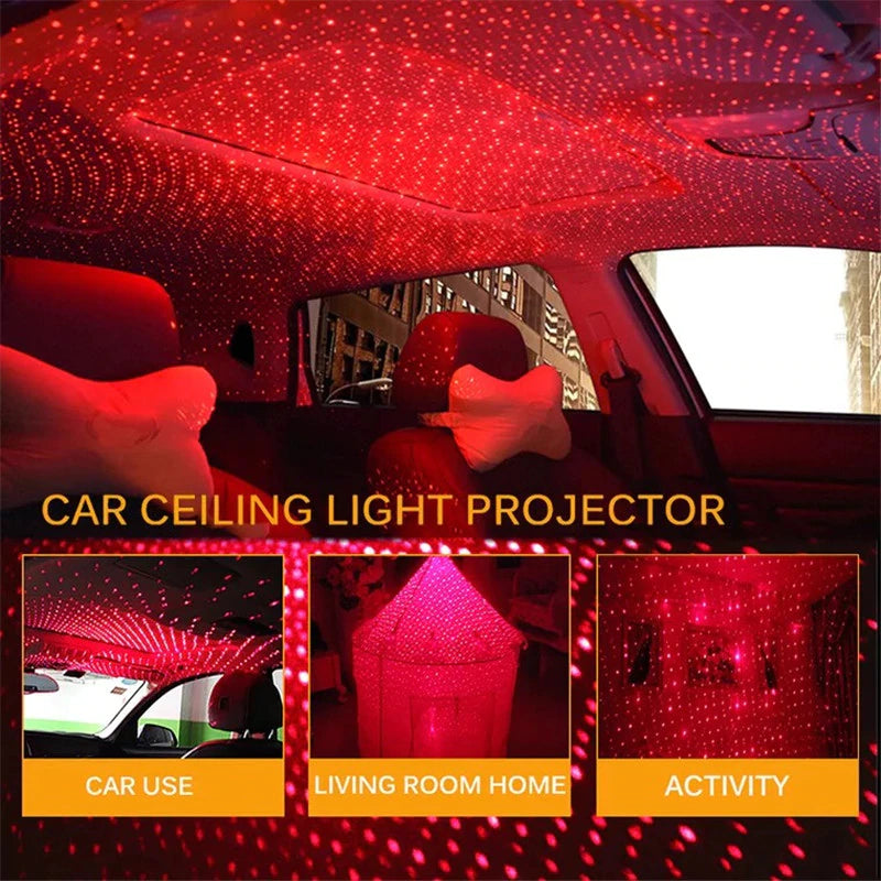 Car Ceiling Lights Projector Galaxy Starry Night LED USB Lighting