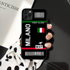 Intrnational City iPhone Case Travel Boarding Pass Airplane - Los Angeles Madrid New York Tokyo Zurich Chicago
