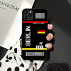 Intrnational City iPhone Case Travel Boarding Pass Airplane - Los Angeles Madrid New York Tokyo Zurich Chicago