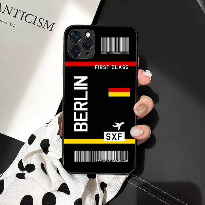 Intrnational City iPhone Case Travel Boarding Pass Airplane - Los Angeles Madrid New York Tokyo Zurich Chicago