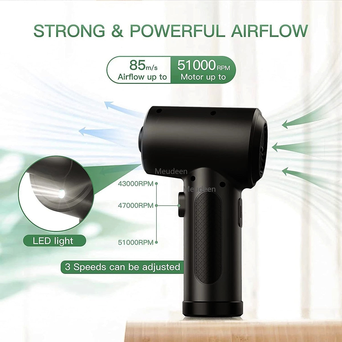 Air Duster Blower Cordless 15000mAh Blower Computer Keyboard Camera Electronics Cleaner