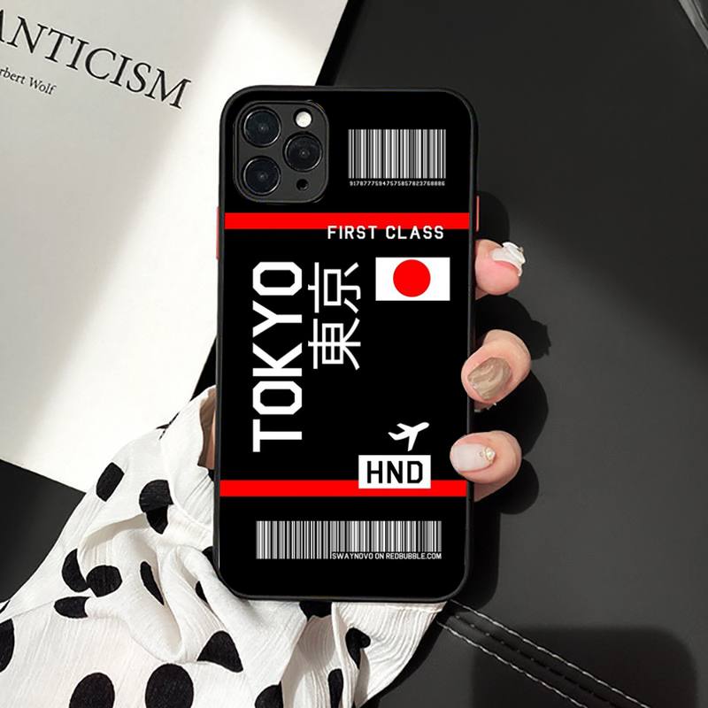 International City iPhone Case Travel Ticket Boarding Pass - Milano Barcelona Berlin Budapest Prague Vienna