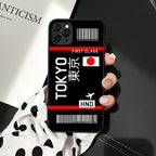 International City iPhone Case Travel Ticket Boarding Pass - Milano Barcelona Berlin Budapest Prague Vienna