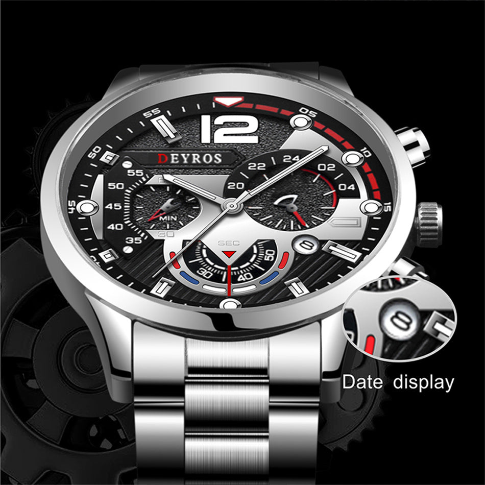Luxury Fashion Luminous Watch Stainless Steel Band or Leather Strap