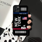 International City iPhone Case Travel Ticket Boarding Pass - Milano Barcelona Berlin Budapest Prague Vienna