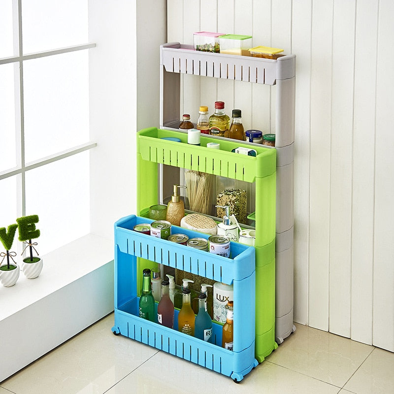 Storage Organiser For Small Gaps Dolly Kitchen Interspace Shelf Caddy Skinny Rack